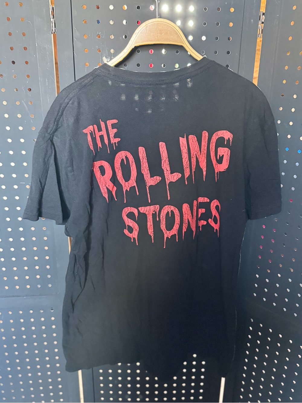 The Rolling Stones Black Tee with Dripping Red Logo